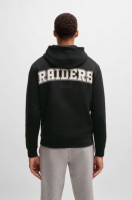 Sudadera BOSS x NFL en interlock con capucha y detalle especial de la marca, Raiders