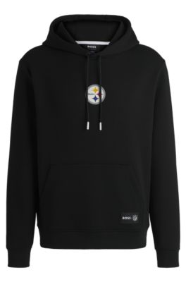 Hugo Boss Boss X Nfl Interlock Hoodie With Special Branding In Steelers