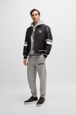 Sudadera BOSS x NFL en interlock con capucha y detalle especial de la marca, Raiders