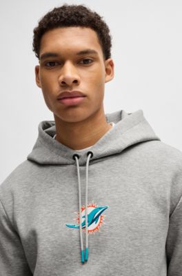 Sudadera BOSS x NFL en interlock con capucha y detalle especial de la marca, Dolphins