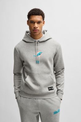 Sudadera BOSS x NFL en interlock con capucha y detalle especial de la marca, Dolphins