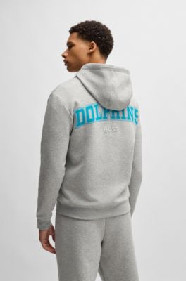Sudadera BOSS x NFL en interlock con capucha y detalle especial de la marca, Dolphins