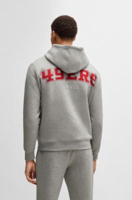 Sudadera BOSS x NFL en interlock con capucha y detalle especial de la marca, 49ers