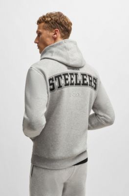 Sudadera BOSS x NFL en interlock con capucha y detalle especial de la marca, Steelers