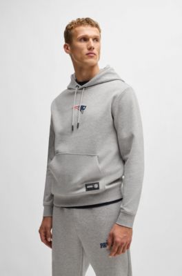 Sudadera BOSS x NFL en interlock con capucha y detalle especial de la marca, Patriots