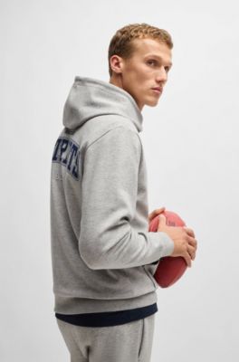 Sudadera BOSS x NFL en interlock con capucha y detalle especial de la marca, Patriots