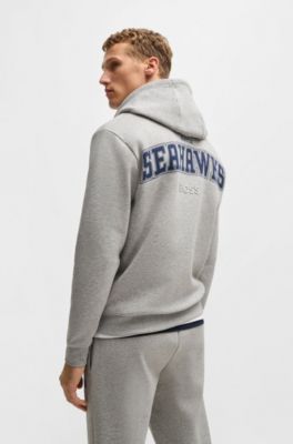 Sudadera BOSS x NFL en interlock con capucha y detalle especial de la marca, Seahawks