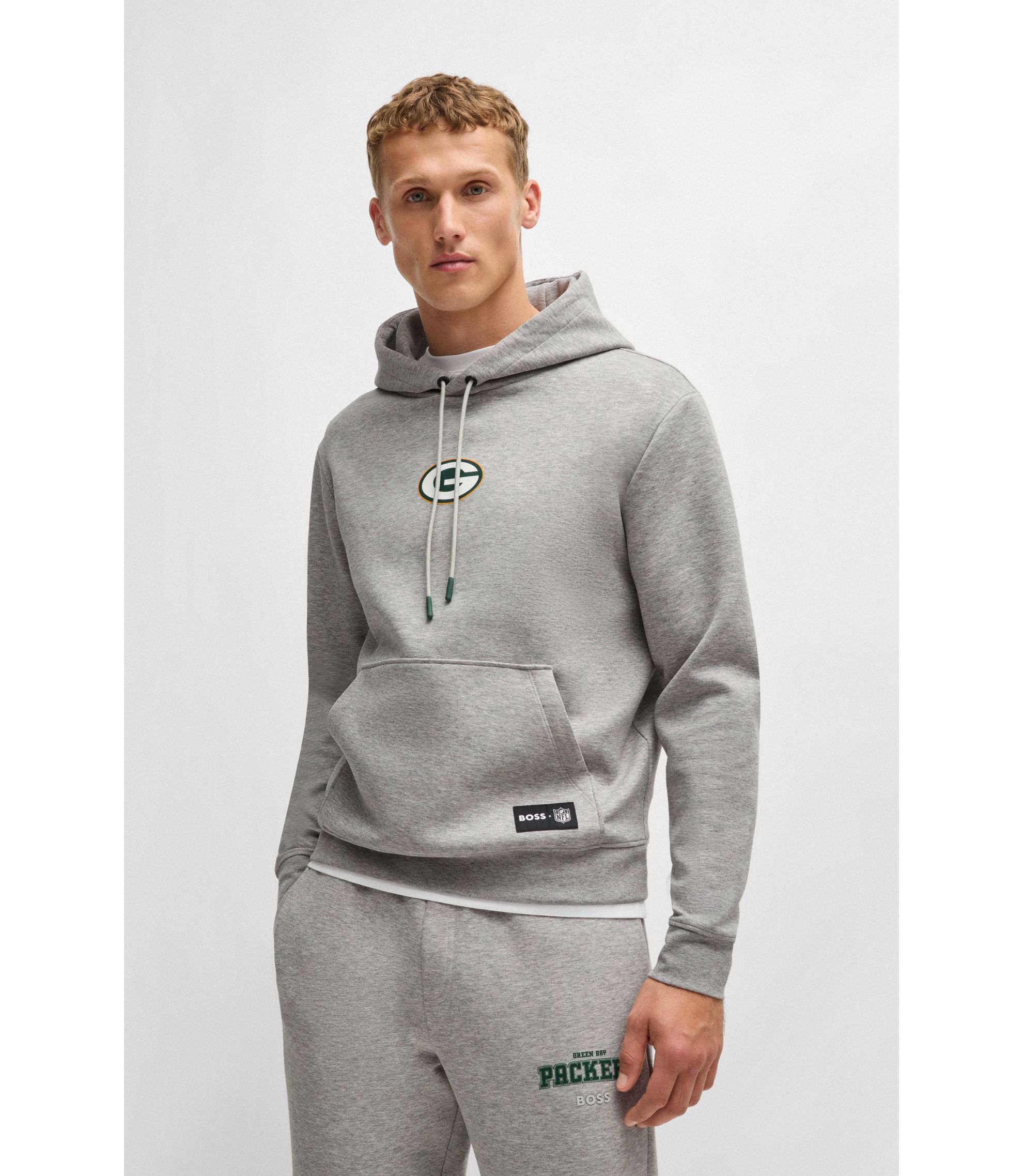 BOSS BOSS x NFL interlock hoodie with special branding Packers