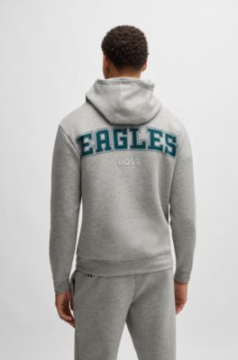Sudadera BOSS x NFL en interlock con capucha y detalle especial de la marca, Eagles