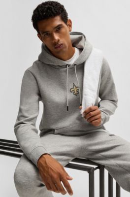 Sudadera BOSS x NFL en interlock con capucha y detalle especial de la marca, Saints