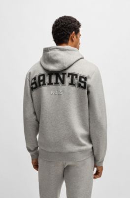 Sudadera BOSS x NFL en interlock con capucha y detalle especial de la marca, Saints