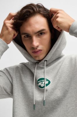 Sudadera BOSS x NFL en interlock con capucha y detalle especial de la marca, Jets