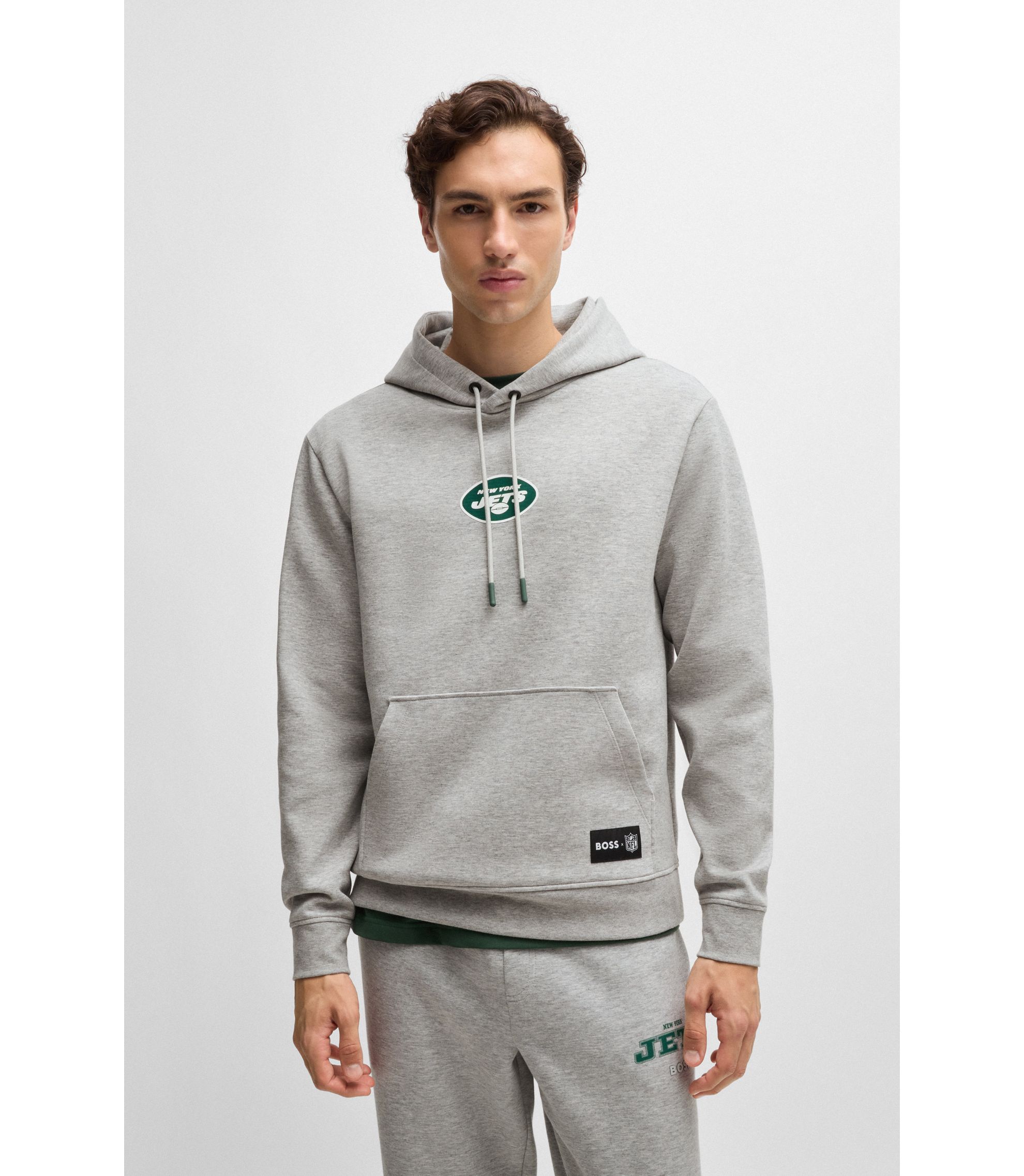 BOSS - BOSS x NFL interlock hoodie with special branding - Jets