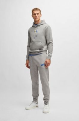 Sudadera BOSS x NFL en interlock con capucha y detalle especial de la marca, Rams