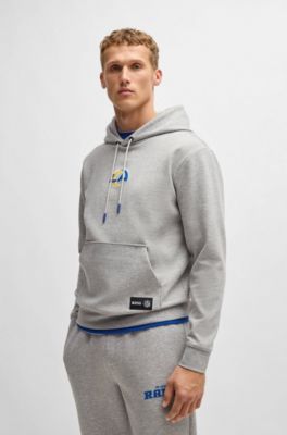 Sudadera BOSS x NFL en interlock con capucha y detalle especial de la marca, Rams