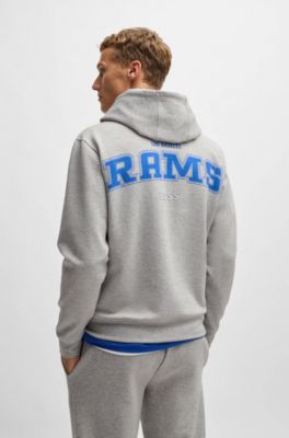 Sudadera BOSS x NFL en interlock con capucha y detalle especial de la marca, Rams