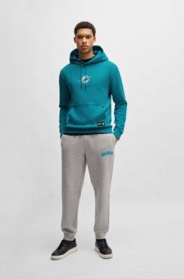 Sudadera BOSS x NFL en interlock con capucha y detalle especial de la marca, Dolphins