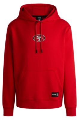 Sudadera BOSS x NFL en interlock con capucha y detalle especial de la marca, 49ers