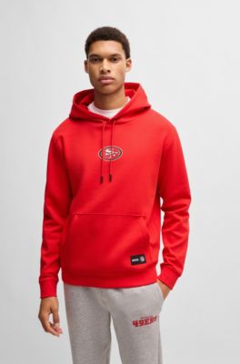 Sudadera BOSS x NFL en interlock con capucha y detalle especial de la marca, 49ers