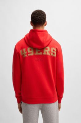 Sudadera BOSS x NFL en interlock con capucha y detalle especial de la marca, 49ers