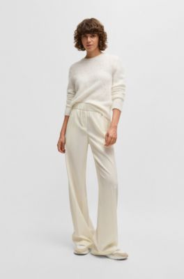 Relaxed-fit trousers in wool, White