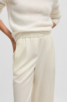 Relaxed-fit trousers in wool, White
