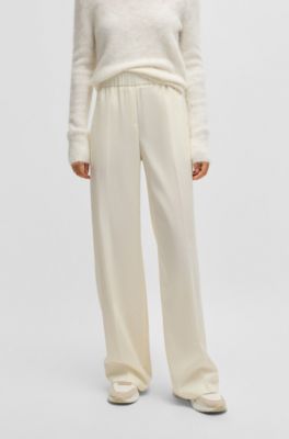 Relaxed-fit trousers in wool, White