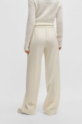 Relaxed-fit trousers in wool, White