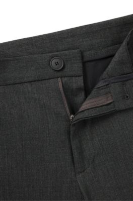 Slim-fit washable trousers in micro-patterned stretch fabric, Grey