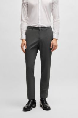 Slim-fit washable trousers micro-patterned stretch fabric