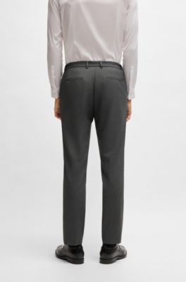 Slim-fit washable trousers in micro-patterned stretch fabric, Grey