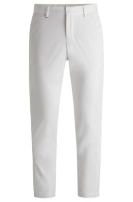 Slim-fit trousers in washable stretch cotton, White