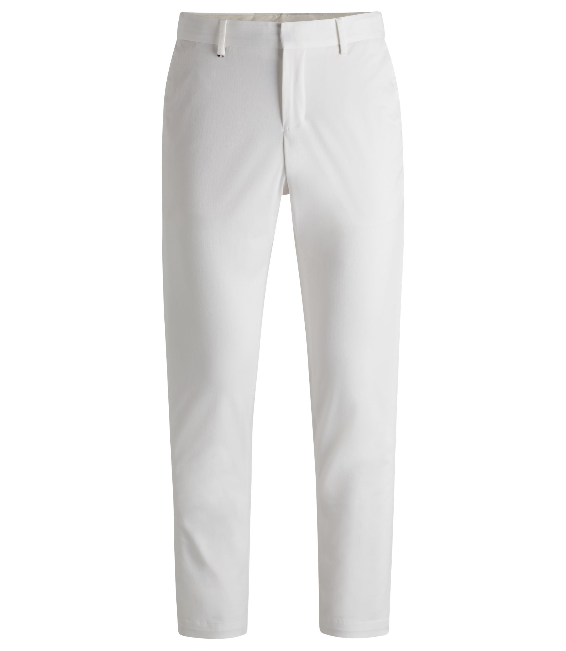 BOSS - Slim-fit trousers in washable stretch cotton - White