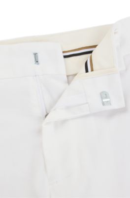 Slim-fit trousers in washable stretch cotton, White