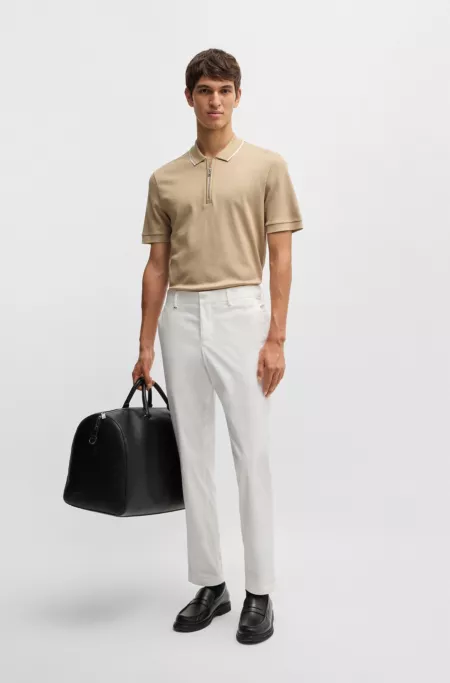 Slim-fit trousers in washable stretch cotton