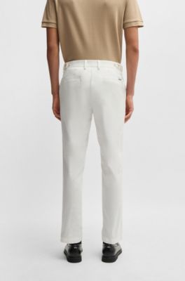 Slim-fit trousers in washable stretch cotton, White
