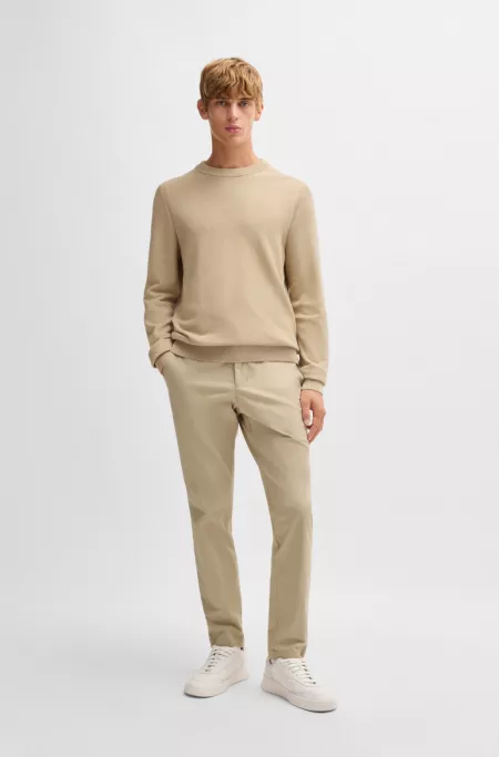 Slim-fit trousers in washable stretch cotton