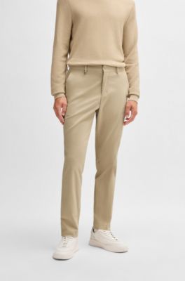 Slim-fit trousers washable stretch cotton
