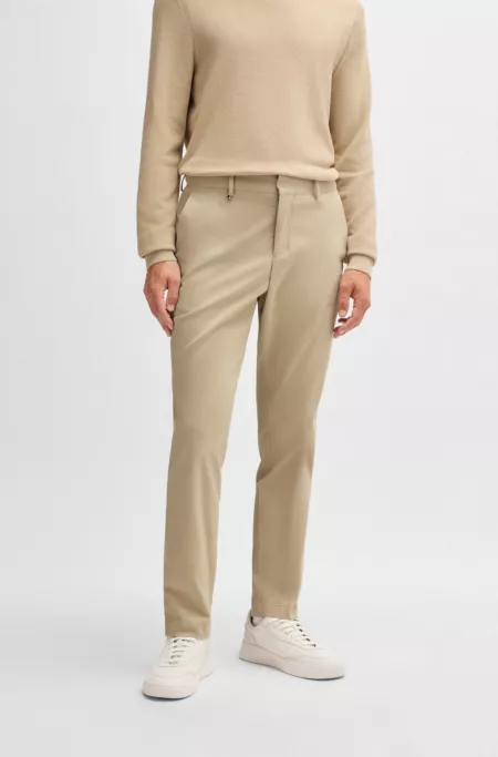 Slim-fit trousers in washable stretch cotton