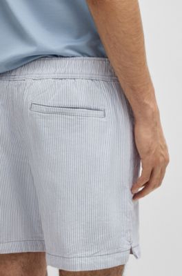 Shorts with vertical stripe, Light Blue