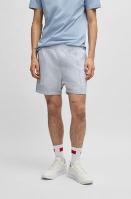 Shorts with vertical stripe, Light Blue