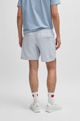 Shorts with vertical stripe, Light Blue