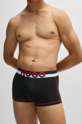 Calzoncillos de punto el&aacute;stico con cintura en bloques de color, Negro