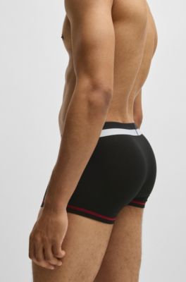 Calzoncillos de punto el&aacute;stico con cintura en bloques de color, Negro