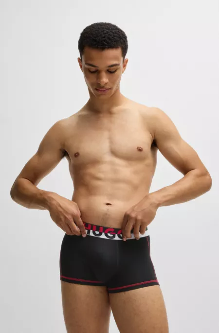 Stretch-jersey trunks with color-block waistband