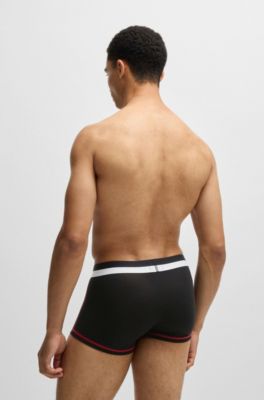 Calzoncillos de punto el&aacute;stico con cintura en bloques de color, Negro