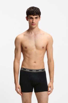 Three-pack of branded boxer briefs in stretch cotton, Patterned