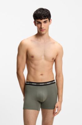 Three-pack of branded boxer briefs in stretch cotton, Patterned