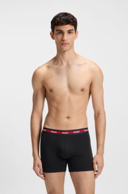 Three-pack of branded boxer briefs in stretch cotton, Patterned