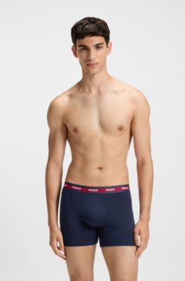 Three-pack of branded boxer briefs in stretch cotton, Patterned